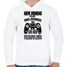 PRINTFASHION Nem mindig játszom videó játékokkal... - Férfi kapucnis pulóver - Fehér