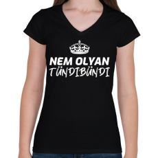 PRINTFASHION NEM OLYAN TÜNDIBÜNDI - Női V-nyakú póló - Fekete