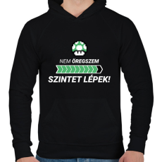 PRINTFASHION Nem öregszem! Szintet lépek! - Férfi kapucnis pulóver - Fekete