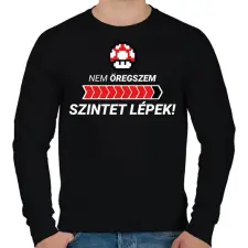 PRINTFASHION Nem öregszem, szintet lépek! - Férfi pulóver - Fekete férfi pulóver, kardigán