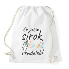 PRINTFASHION Nem sírok - Sportzsák, Tornazsák - Fehér tornazsák