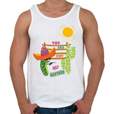 PRINTFASHION Nem vagy a testvérem! - Férfi atléta - Fehér