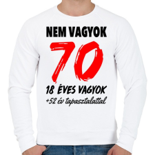 PRINTFASHION Nem vagyok 70! - Férfi pulóver - Fehér férfi pulóver, kardigán