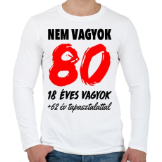 PRINTFASHION Nem vagyok 80! - Férfi hosszú ujjú póló - Fehér