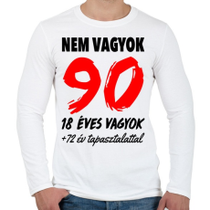 PRINTFASHION Nem vagyok 90! - Férfi hosszú ujjú póló - Fehér