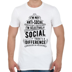PRINTFASHION Nem vagyok antiszociális - Férfi póló - Fehér