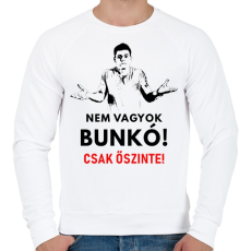 PRINTFASHION nem vagyok bunkó! - Férfi pulóver - Fehér