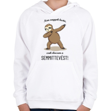 PRINTFASHION Nem vagyok lusta - Lajháros - Gyerek kapucnis pulóver - Fehér gyerek pulóver, kardigán