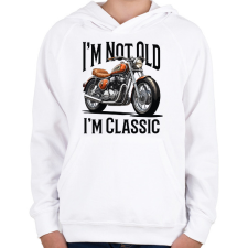 PRINTFASHION Nem  vagyok öreg, csak klasszikus - Gyerek kapucnis pulóver - Fehér gyerek pulóver, kardigán