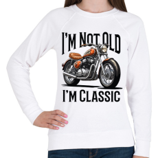 PRINTFASHION Nem  vagyok öreg, csak klasszikus - Női pulóver - Fehér