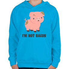 PRINTFASHION Nem vagyok szalonna - Gyerek kapucnis pulóver - Azúrkék