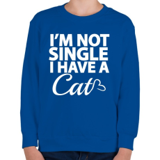 PRINTFASHION Nem vagyok szingli, van egy macskám - Gyerek pulóver - Királykék