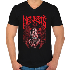 PRINTFASHION Nemesis - Férfi V-nyakú póló - Fekete