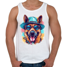 PRINTFASHION Német juhász - Férfi atléta - Fehér