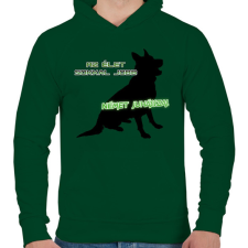 PRINTFASHION Német juhász - Férfi kapucnis pulóver - Sötétzöld férfi pulóver, kardigán