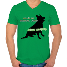 PRINTFASHION Német juhász - Férfi V-nyakú póló - Zöld