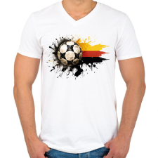PRINTFASHION Német szurkoló - Férfi V-nyakú póló - Fehér férfi póló