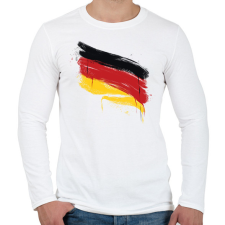 PRINTFASHION Német zászló - Férfi hosszú ujjú póló - Fehér férfi póló