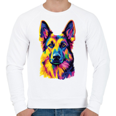 PRINTFASHION Németjuhász arc - Férfi pulóver - Fehér