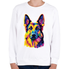 PRINTFASHION Németjuhász arc - Gyerek pulóver - Fehér gyerek pulóver, kardigán