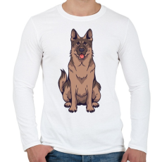 PRINTFASHION Németjuhász - Férfi hosszú ujjú póló - Fehér