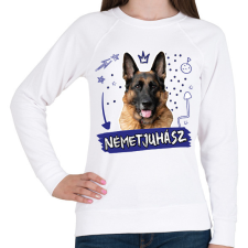 PRINTFASHION Németjuhász firka - Női pulóver - Fehér női pulóver, kardigán