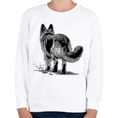PRINTFASHION Németjuhász / Kutya / Kutyás rajz - Gyerek pulóver - Fehér
