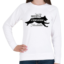 PRINTFASHION németjuhász - Női pulóver - Fehér női pulóver, kardigán