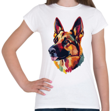 PRINTFASHION Németjuhász Portré - Női póló - Fehér női póló