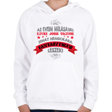 PRINTFASHION Nemsokára fantasztikus leszek - Gyerek kapucnis pulóver - Fehér gyerek pulóver, kardigán