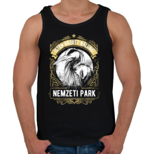 PRINTFASHION Nemzeti Park - Férfi atléta - Fekete atléta, trikó