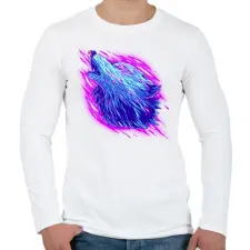 PRINTFASHION Neon farkas - Férfi hosszú ujjú póló - Fehér férfi póló