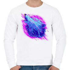 PRINTFASHION Neon farkas - Férfi pulóver - Fehér