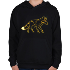PRINTFASHION Neon Fox - Gyerek kapucnis pulóver - Fekete gyerek pulóver, kardigán