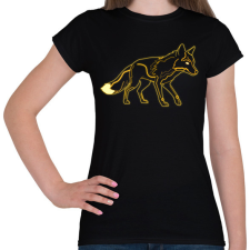 PRINTFASHION Neon Fox - Női póló - Fekete női póló