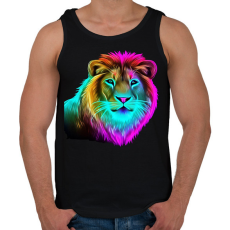 PRINTFASHION Neon oroszlán  - Férfi atléta - Fekete