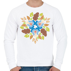 PRINTFASHION Népi motívumos mandala - Férfi pulóver - Fehér