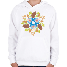 PRINTFASHION Népi motívumos mandala - Gyerek kapucnis pulóver - Fehér gyerek pulóver, kardigán