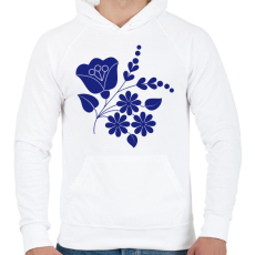 PRINTFASHION Népművészeti minta - Férfi kapucnis pulóver - Fehér