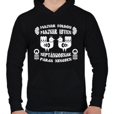 PRINTFASHION Néptáncosnak párja nincsen (fehér) - Férfi kapucnis pulóver - Fekete