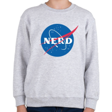 PRINTFASHION Nerd nasa logo - Gyerek pulóver - Sport szürke