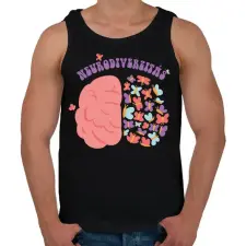 PRINTFASHION Neurodiverzitás - Férfi atléta - Fekete atléta, trikó