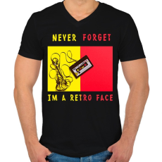PRINTFASHION never forget2 - Férfi V-nyakú póló - Fekete