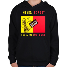 PRINTFASHION never forget2 - Gyerek kapucnis pulóver - Fekete