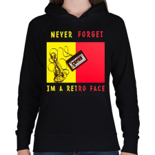 PRINTFASHION never forget2 - Női kapucnis pulóver - Fekete női pulóver, kardigán