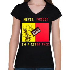 PRINTFASHION never forget2 - Női V-nyakú póló - Fekete