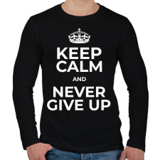 PRINTFASHION NEVER GIVE UP 2 - Férfi hosszú ujjú póló - Fekete férfi póló