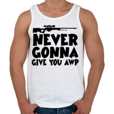PRINTFASHION NEVER GONNA GIVE YOU AWP - Férfi atléta - Fehér
