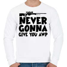 PRINTFASHION NEVER GONNA GIVE YOU AWP - Férfi pulóver - Fehér férfi pulóver, kardigán