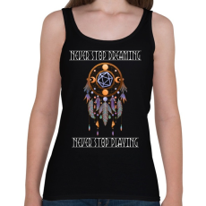 PRINTFASHION Never stop playing - Női atléta - Fekete